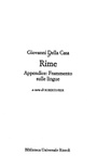 Rime. appendice: frammento sulle lingue