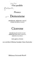 Dematostene e cicerone - vite parallele. testo greco a fronte