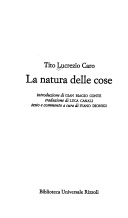 La natura delle cose. testo latino a fronte